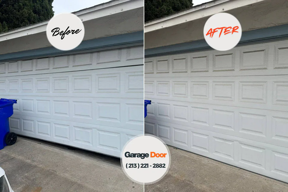 Before and after: garage door repair Crosby, ND